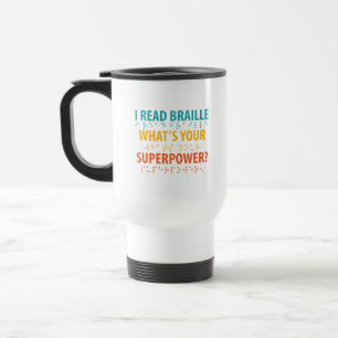 Taza De Viaje Leí en Braille cuál es tu superpoder