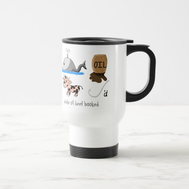 Taza De Viaje Lema enganchado carne de vaca de la diversión del (Derecha)