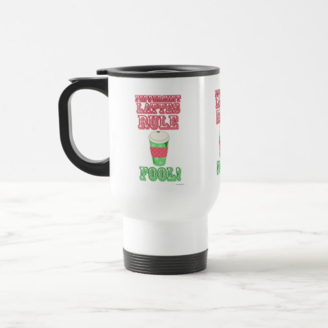 Taza De Viaje Lema gracioso Personalizado de Peppermint Latte (Izquierda)