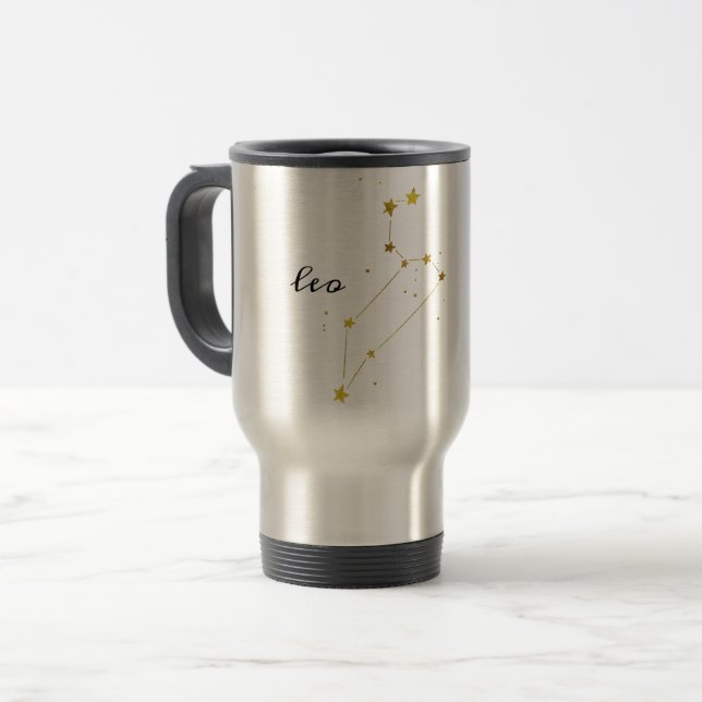 Taza De Viaje Leo Zodiac Rótulo Travel Coffee Mug (Anverso izquierdo)