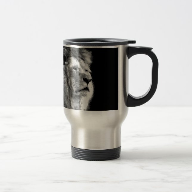 Taza De Viaje León blanco negro (Derecha)
