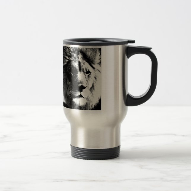 Taza De Viaje León blanco y negro (Derecha)