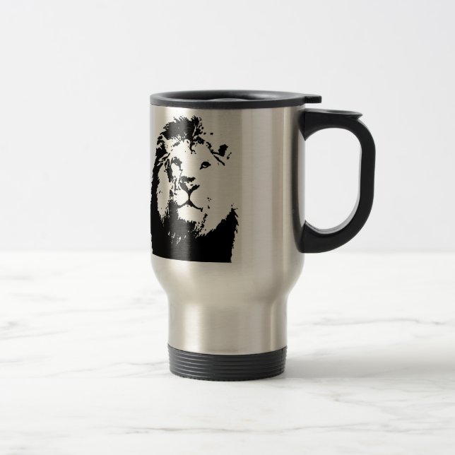 Taza De Viaje León blanco y negro (Derecha)