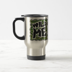 Taza De Viaje Leopard Black and Green Print