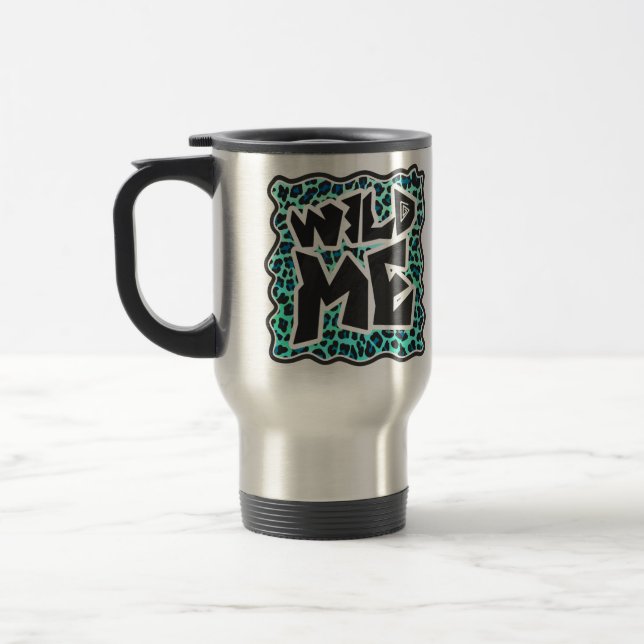 Taza De Viaje Leopardo negro e impresión Verde azulada (Izquierda)
