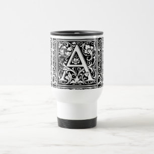 Taza De Viaje Letra A Monograma Medieval Art Nouveau