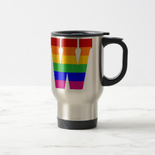 Taza De Viaje Letra arco iris W, letra arco iris W