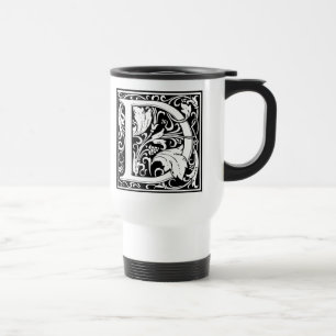 Taza De Viaje Letra D Monograma medieval Art Nouveau