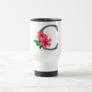 Taza De Viaje Letra mayúscula C monograma floral