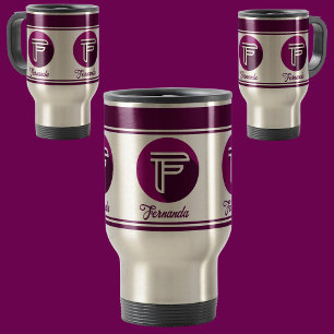 Taza De Viaje Letra monograma (F) de estilo Personalizado modern