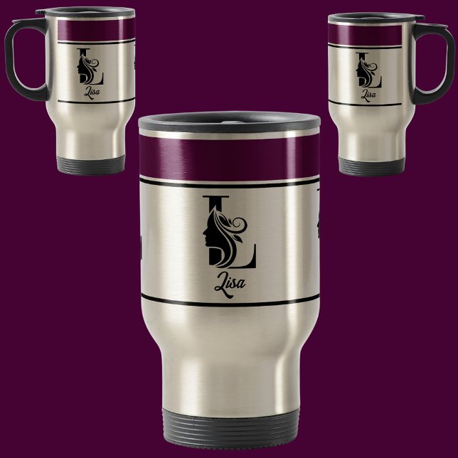 Taza De Viaje Letra monograma (L) de estilo Personalizado modern (Subido por el creador)