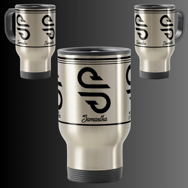 Taza De Viaje Letra monograma (S) de estilo Personalizado modern (Subido por el creador)