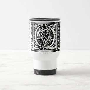 Taza De Viaje Letra Q Monograma Medieval Art Nouveau