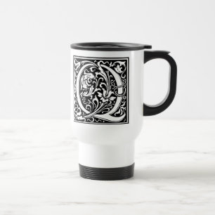 Taza De Viaje Letra Q Monograma Medieval Art Nouveau