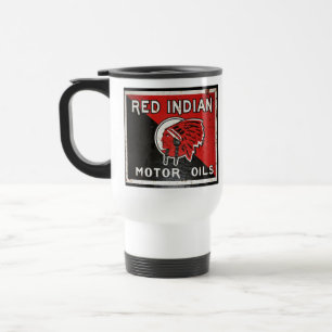 Taza De Viaje Letrero de aceite de motor indio rojo oxidado.