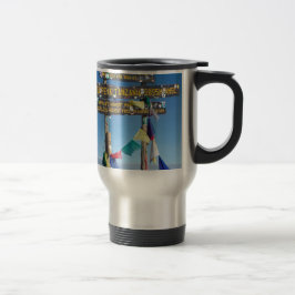 Taza De Viaje Letrero en la cima del Kilimanjaro Kenia