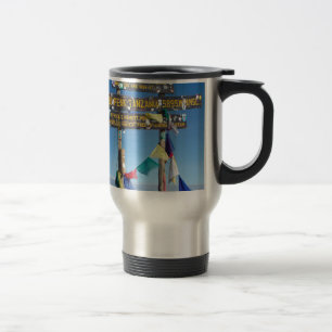 Taza De Viaje Letrero en la cima del Kilimanjaro Kenia