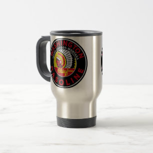 Taza De Viaje Letrero vintage angustiado de gasolina de Washingt