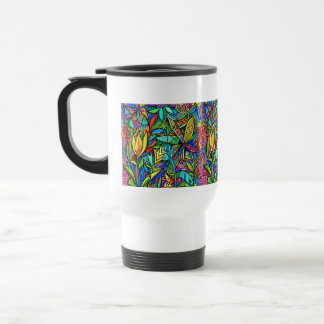 Taza De Viaje Leuchtende dekorative Blumen