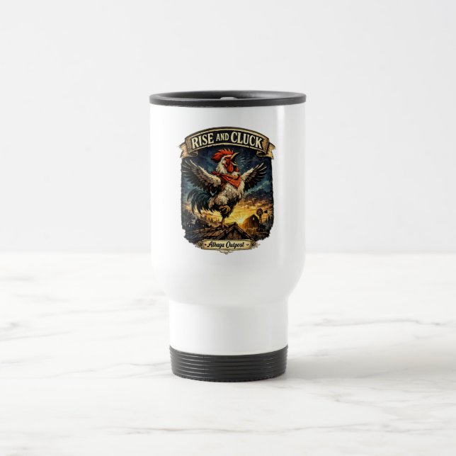 Taza De Viaje Levántate y cacarea -  (Centro)