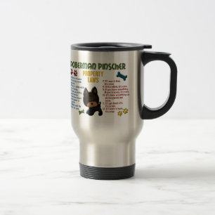 Taza De Viaje Leyes 4 de la propiedad del Pinscher del Doberman