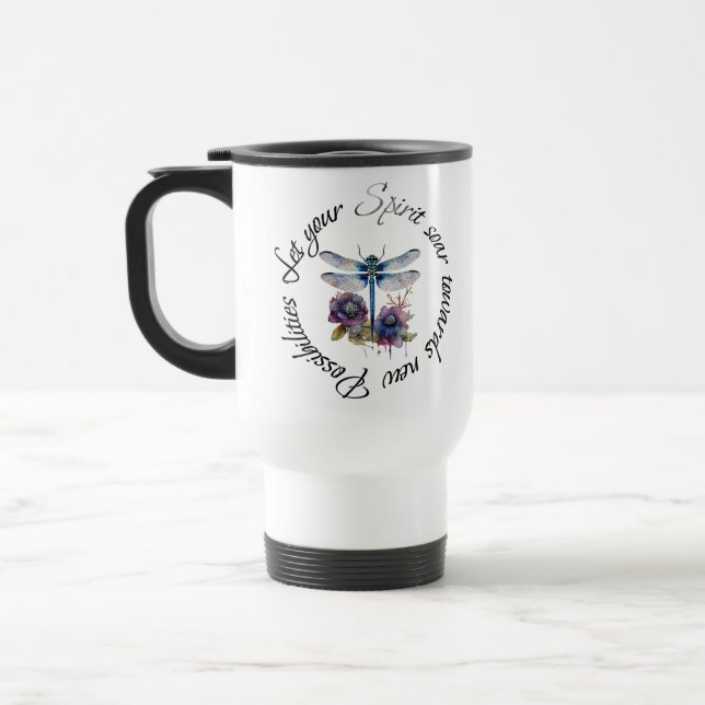 Taza De Viaje Libélula - espíritu de nuevas posibilidades (Izquierda)