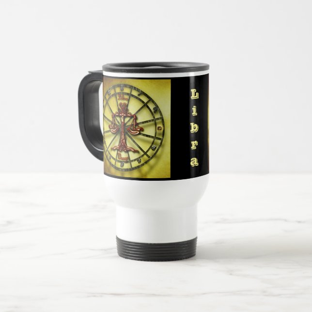 Taza De Viaje Libra Zodiac Astrología diseño Horoscopio (Anverso izquierdo)