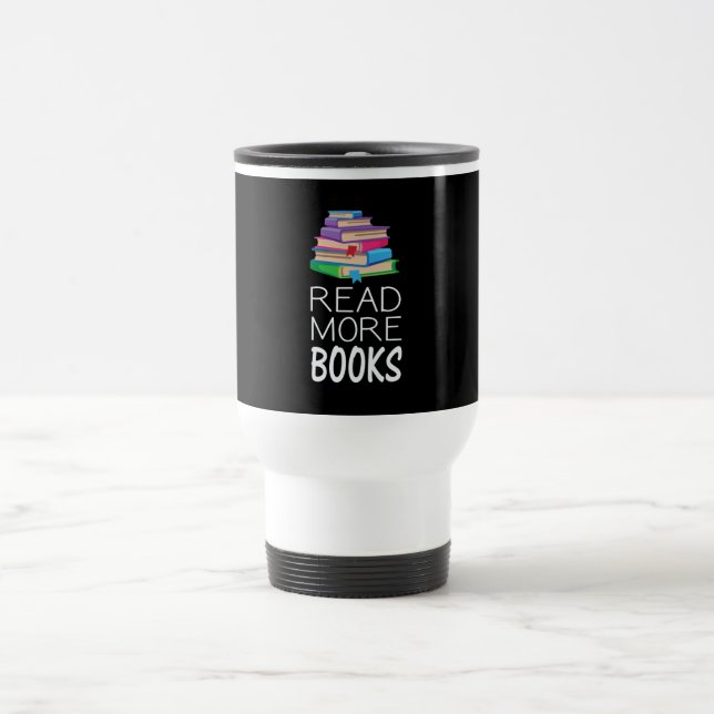 Taza De Viaje Libros - Leer Más Libros (Centro)