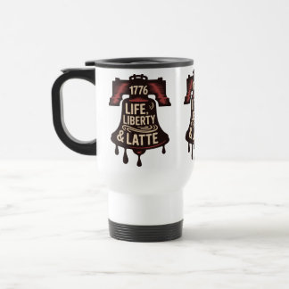 Taza De Viaje Life Liberty Latte Coffee Bell Vintage Design