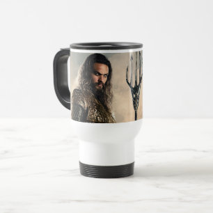Taza De Viaje Liga de la Justicia   Aquaman En Battlefield