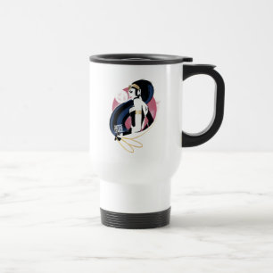 Taza De Viaje Liga de la Justicia   Arte pop de perfil de mujer 