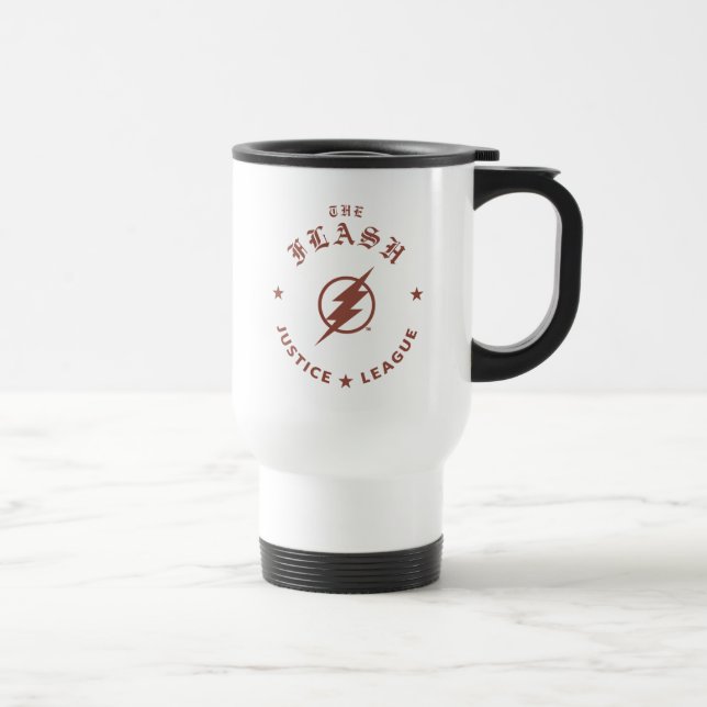 Taza De Viaje Liga de la Justicia | Emblema Relámpago Flash Retr (Derecha)