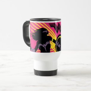 Taza De Viaje Liga de la Justicia   Icono de silueta de mujer ma
