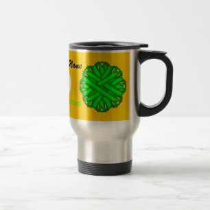 Taza De Viaje Lime Green Flower Ribbon Tmpl por Kenneth Yoncich
