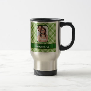 Taza De Viaje Lime green gingham