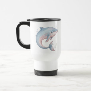 Taza De Viaje Lindo ballena jorobada bebé en acuarela para guard