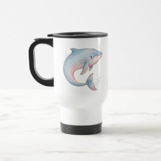 Taza De Viaje Lindo ballena jorobada bebé en acuarela para guard