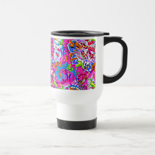 Taza De Viaje Lindo colorido fantástico floral abstracto