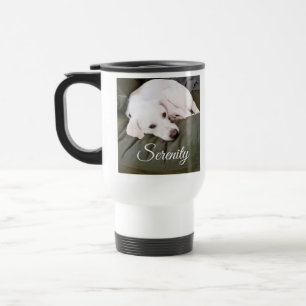 Taza De Viaje Lindo Labrador Blanco Mezcla de Perro Puppy Sereni