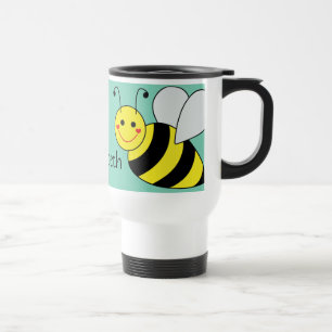 Taza De Viaje Lindo manosee la abeja personalizada
