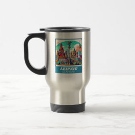 Taza De Viaje Línea aérea retro Leipzig