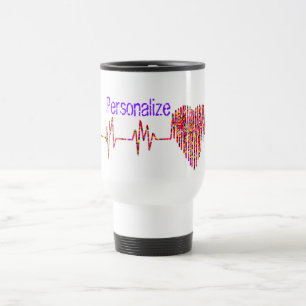 Taza De Viaje Línea EKG para el corazón