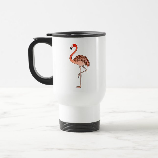 Taza De Viaje Lineart de pájaro Flamingo rosa-57567 Café Mug (Izquierda)