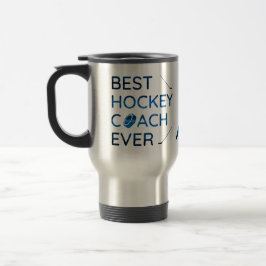 Taza De Viaje Líneas azules - Mejor entrenador de hockey