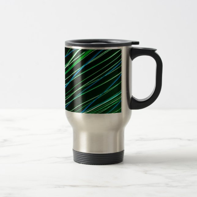 Taza De Viaje líneas verdes de neón (Derecha)