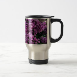Taza De Viaje Línlacas rosadas púrpura | foto floral rosa románt