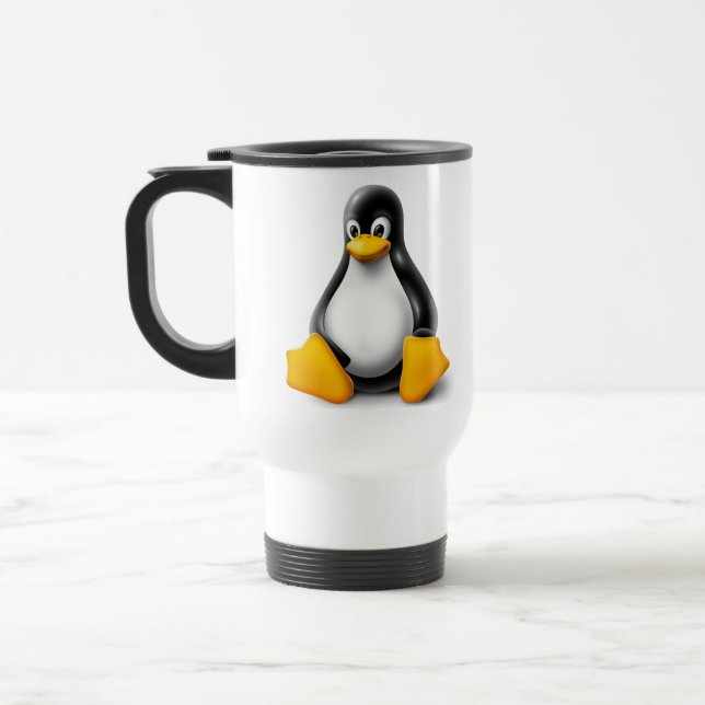 Taza De Viaje Linux Tux el pingüino (Izquierda)