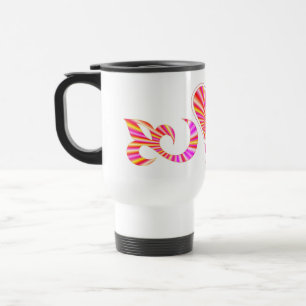 Taza De Viaje Lirio cardíaco arcoiris y mariposa
