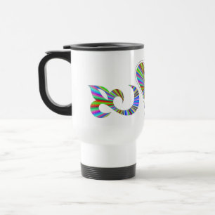 Taza De Viaje Lirio cardíaco arcoiris y mariposa