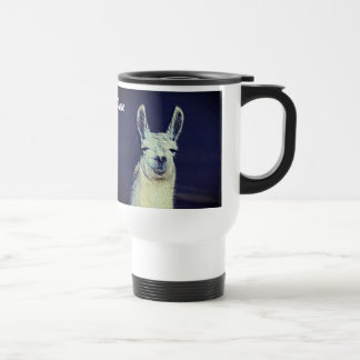 Taza De Viaje Llama Face Digital Art Pencil Personalizado
